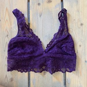 PINK lace plunge bralette